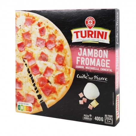 Pizza jambon fromages Cuite sur pierre 400g TURINI