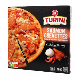 Pizza saumon/crevette Cuite sur pierre 400G TURINI