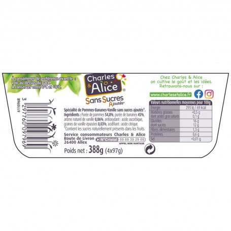 CA SSA P/Banane/Vanille 4x97g