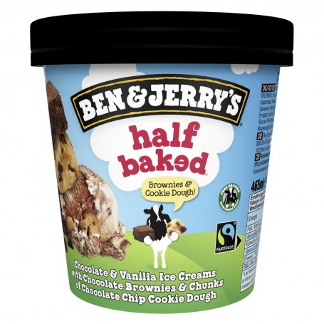 Ben  Jerry's Glace en Pot Chocolat, Vanille  Cookie Half Baked 465ml