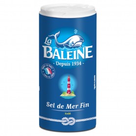 Boite Verseuse 500g sel de mer fin iodé LA BALEINE 