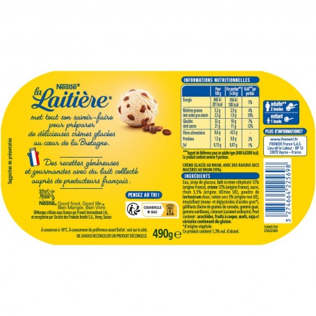 LA LAITIÈRE Bac Rhum Raisins Raisins Macérés