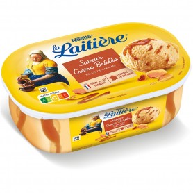 LA LAITIÈRE Bac saveur Crème Brûlée Eclats de Caramel 490 G
