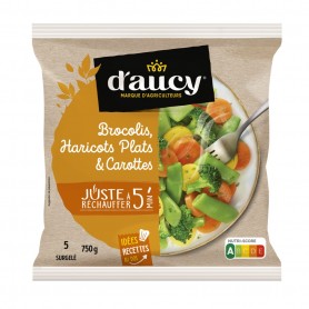 MELANGE BROCOLIS HARICOTS PLATS CAROTTES JAUNES DAUCY 750G JUSTE A RECHAUFFER