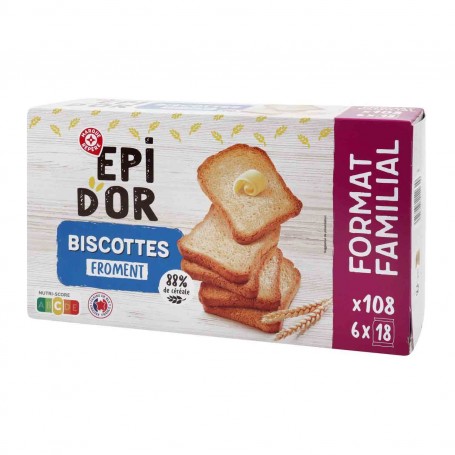 BISCOTTES 108 TRANCHES BOITE 900G(1061319)