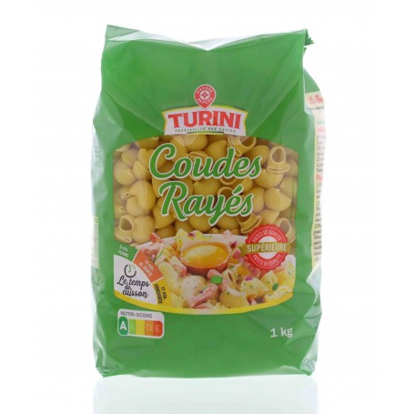 Pâtes Coudes rayés 1kg Turini