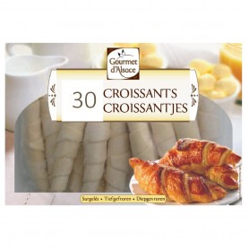 Sachet de 30 croissants crus surgelés 1500g, Gourmet d'Alsace