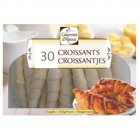 Sachet de 30 croissants crus surgelés 1500g, Gourmet d'Alsace
