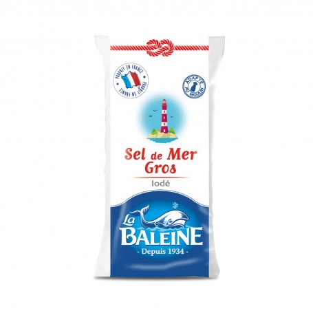 La Baleine sel de mer gros iodé sachet poly 1kg