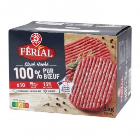 Steack hache pur boeuf X10 15%MG FERIAL