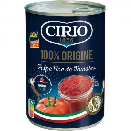 Pulpe fine de tomates 100% Origine Nord Italie 400g Cirio