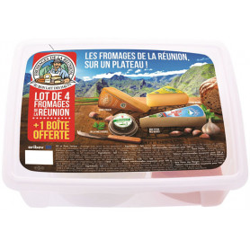 Lot de 4 fromages de la Réunion : Ail fines herbes, St Paulin, Piton Maido et Brie Piton des Neiges