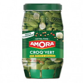 Cornichons Extra-Fins Bocal Croq'Vert amora 370g