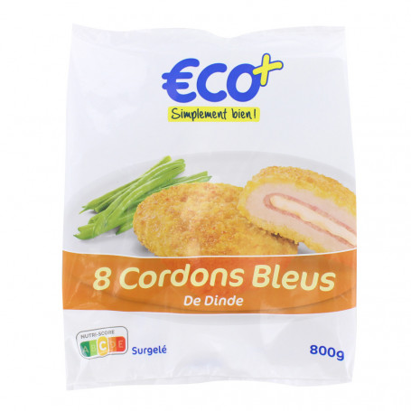 CORDON BLEU DINDE X8 ECO+ 800G