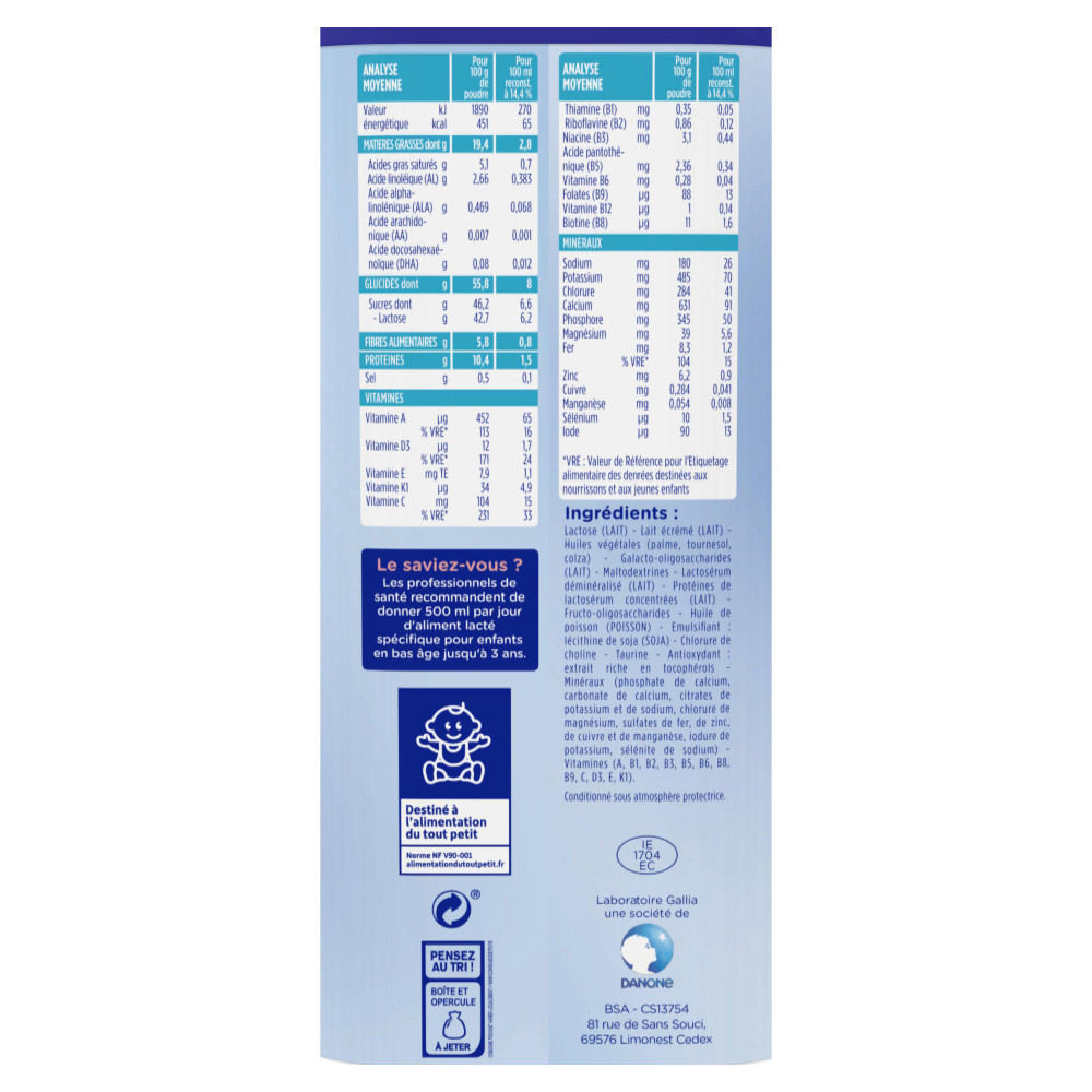 Gallia Calisma Croissance 3eme Age 900g Des 12 Mois Drive Z Eclerc