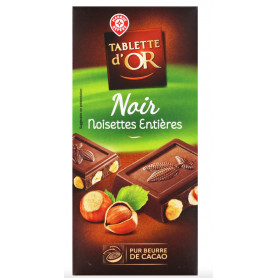 CHOCOLAT NOIR NOISETTES TAB OR 200GR