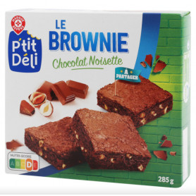 BROWNIE CHOCOLAT NOISETTE À PARTAGER - 285 G - P'TIT DELI