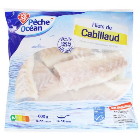 FILETS DE CABILLAUD - PÊCHE OCEAN - 800G 