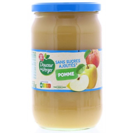 Compote de pomme Bio sans sucre ajouté bocal 700g - Vin Direct Réunion