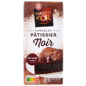 Chocolat Pâtissier Noir - TABLETTE D'OR - 200g