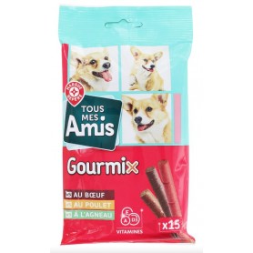 Sticks assortiment Bœuf, Poulet et Agneau pour Chiens x15 - TOUS MES AMIS - 125g