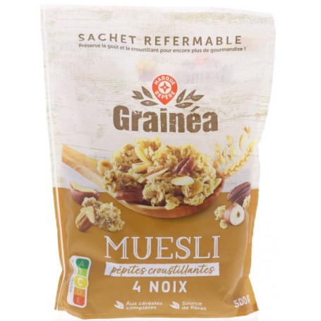Muesli Pépites Croustillantes 4 Noix - GRAINEA - 500g