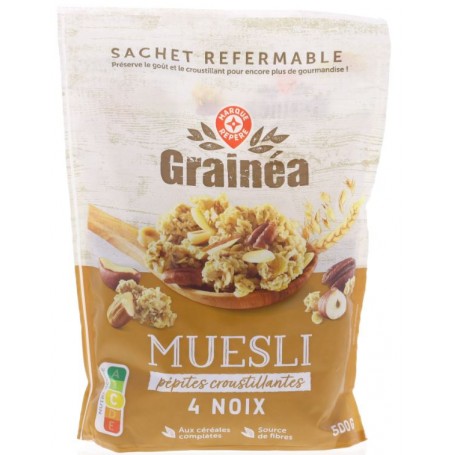 Muesli Pépites Croustillantes 4 Noix - GRAINEA - 500g