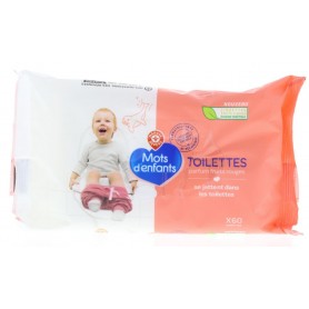 Lingettes de Toilettes pour enfants parfum Fruits Rouges x60 - MOTS D'ENFANTS