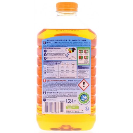 Recharge Lessive Liquide Fleur d'Oranger et Aloe Vera 27 lavages - XEOR - 1,35L