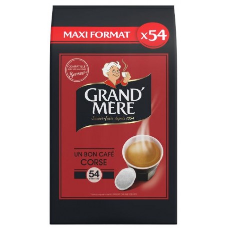 Grand Mère Café Corsé Compatibles senseo, 54 Dosettes : : Epicerie