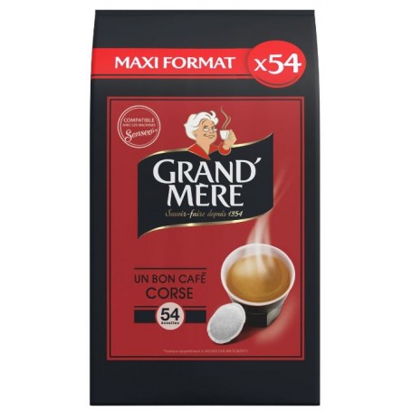 Dosettes Souples Café Corsé - GRAND MERE - 54 dosettes - Drive Z'eclerc