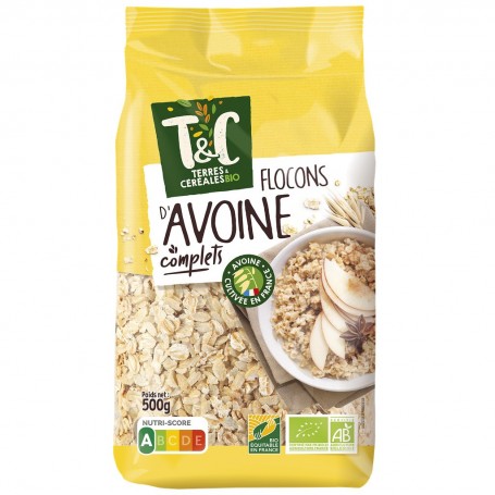 Flocons d'Avoine Complets Bio - TERRES  CEREALES - 500g