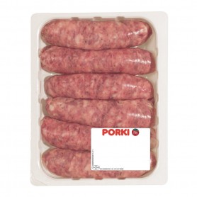 BARQUETTE SAUCISSE STANDARD DE PORC X6 500G PORKI