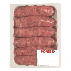 BARQUETTE SAUCISSE STANDARD DE PORC FAMILIALE X12 1KG PORKI