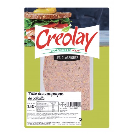 Paté de campagne de volaille - CREOLAY - 150g