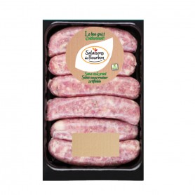 Saucisse de porc supérieur maigre x6 - SALAISONS DE BOURBON - 600g