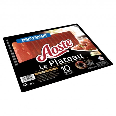 Jambon cru Aoste Le plateau  - 10 tranches - 220g