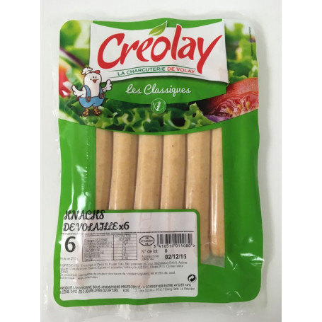 Knack de volaille x6 - CREOLAY - 210g