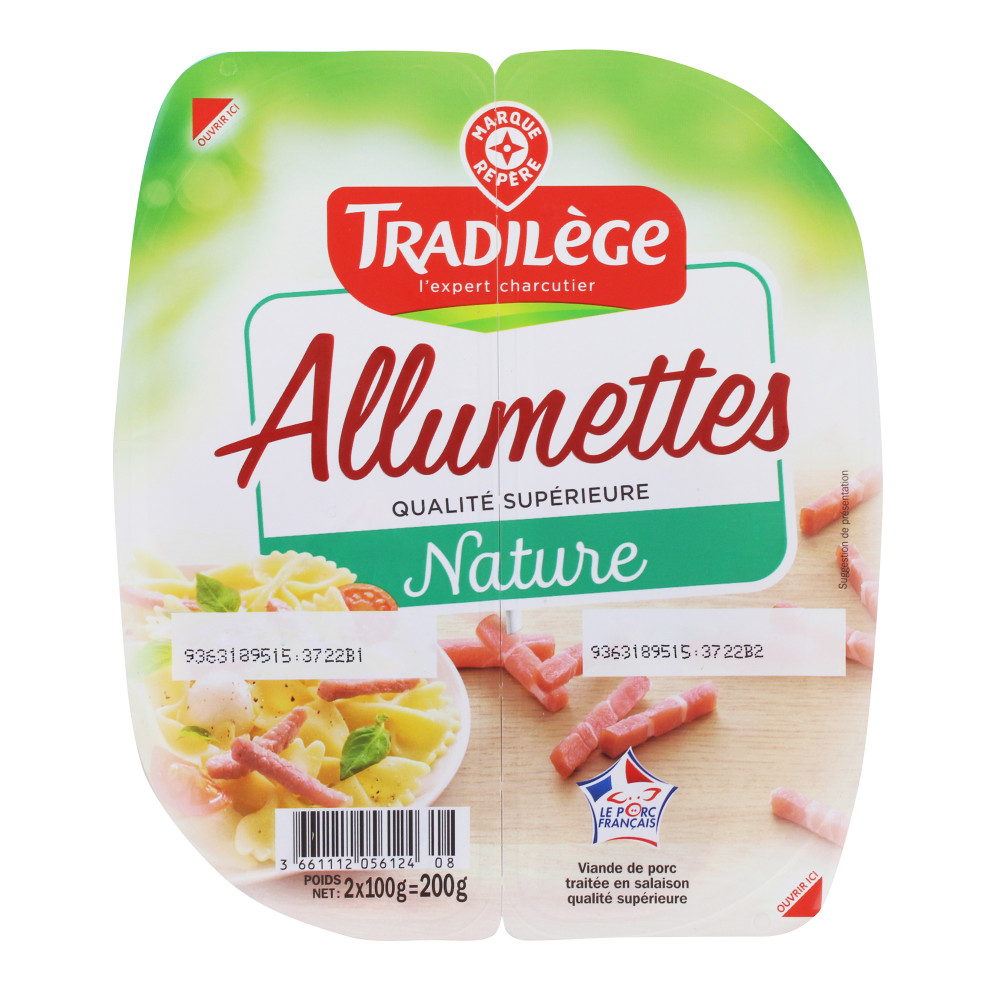 Allumettes de lardons nature 2 x 100 g Tradilège 200 g Drive Z'eclerc