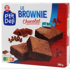 Brownie à partager Chocolat et Pépites de Chocolat - P'TIT DELI - 285g