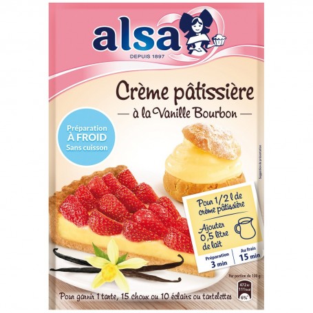 Préparation Crème Pâtissière à Froid Vanille alsa 125g