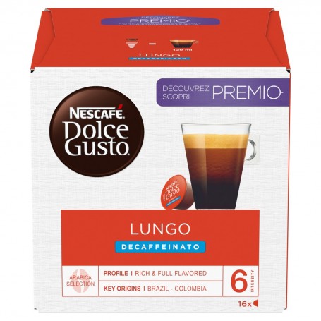 Capsules NESCAFE DOLCE GUSTO Lungo Decaffeinato Boîte de 16 capsules