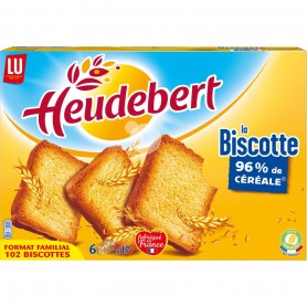 Biscottes Nature x102 Heudebert LU 830grs