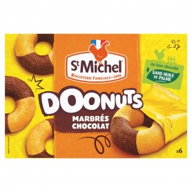 ST MICHEL - GÂTEAUX DOONUTS MARBRÉS CHOCOLAT X6 SACHETS - LE PAQUET DE 180G