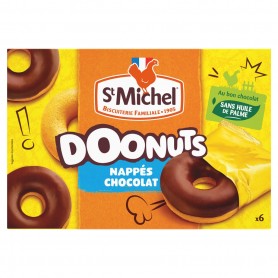 ST MICHEL - GÂTEAUX DOONUTS NAPPÉS CHOCOLAT X6 SACHETS - LE PAQUET DE 180G