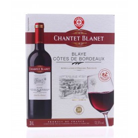 Vin rouge Chantet Blanet Blaye Côtes de Bordeaux AOC 3L