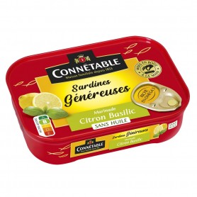 1/5 Sardines marinade citron basilic sans huile 140g Connétable