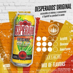 Desperados Original - Bière aromatisée à un spiritueux à base d'agave - Boite 50 cl - 5.9