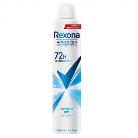 Rexona Déodorant Femme Spray Anti-Transpirant 72H Cotton Dry 200ml