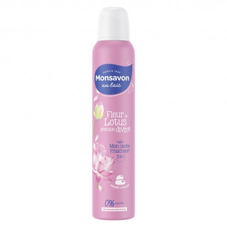 Monsavon Déodorant Femme Spray Fleur de Lotus Presque Divine 200ml